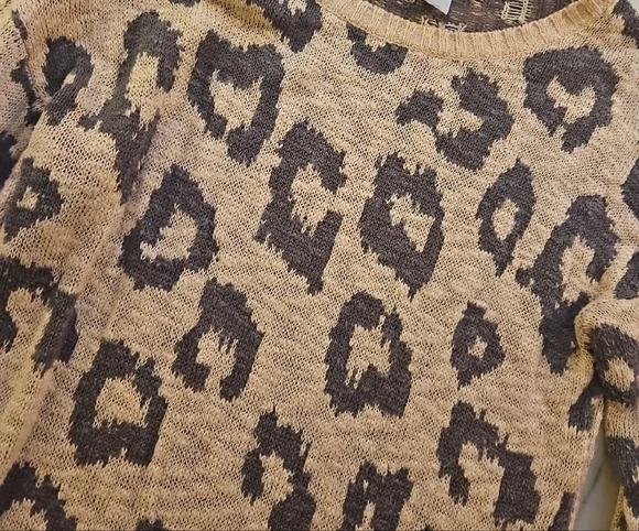 Fox Women's Leopard Print Sweater - Cream and Gray - Picture 2 of 2